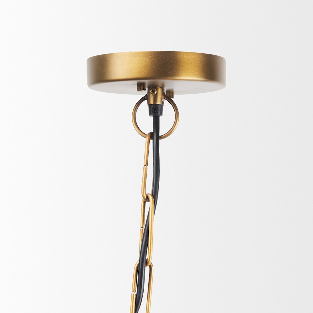 Willson 17.0L x 17.0W x 29.0H Black IronAntique Brass Dome Pendant Light. Picture 3