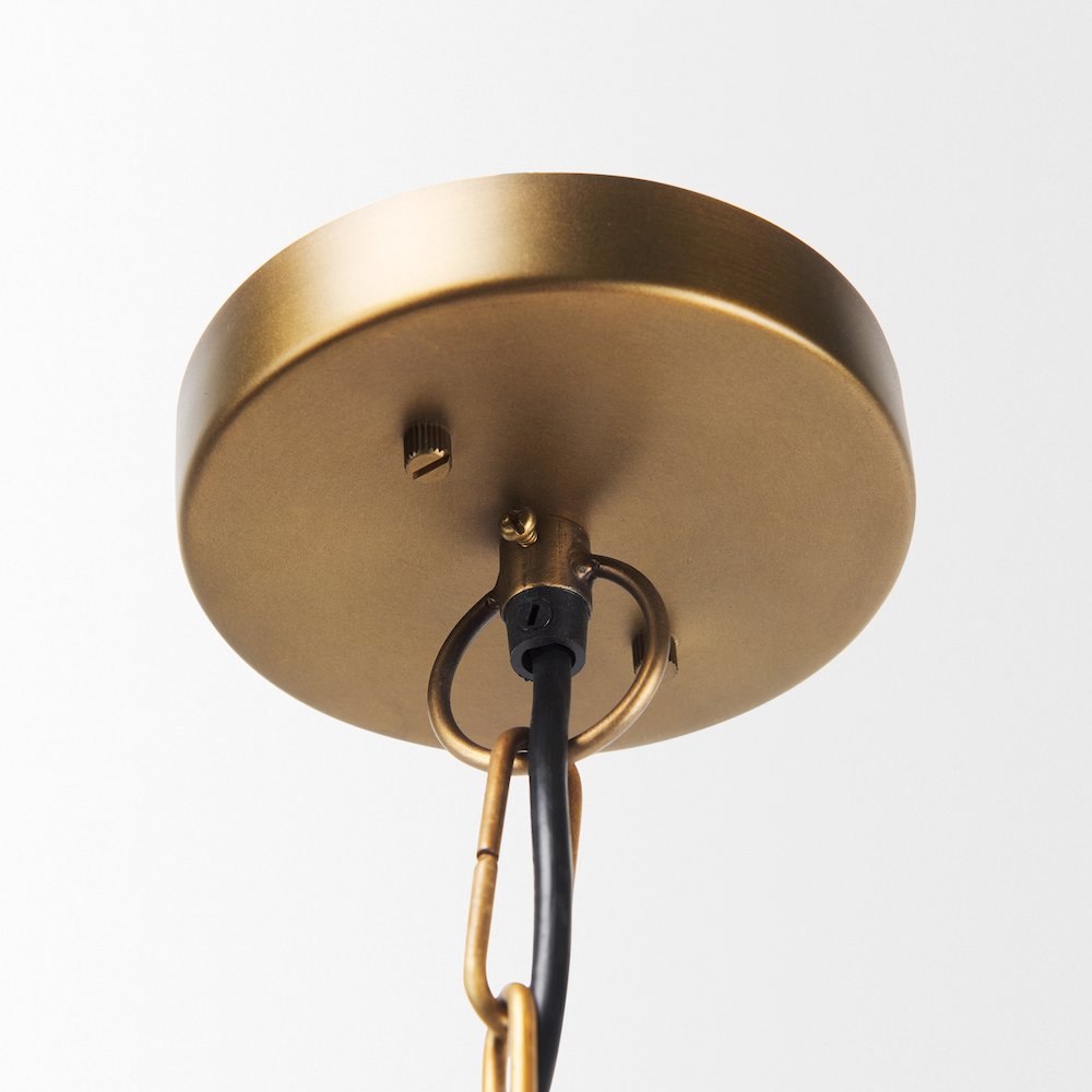 Willson 17.0L x 17.0W x 29.0H Black IronAntique Brass Dome Pendant Light. Picture 4