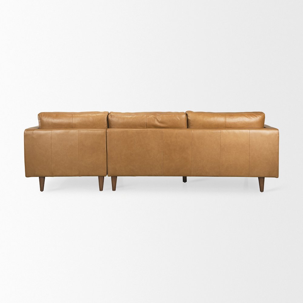 Elton 111.4L x 68.1W x 34.3H Tan Leather Right Chaise Sectional. Picture 7