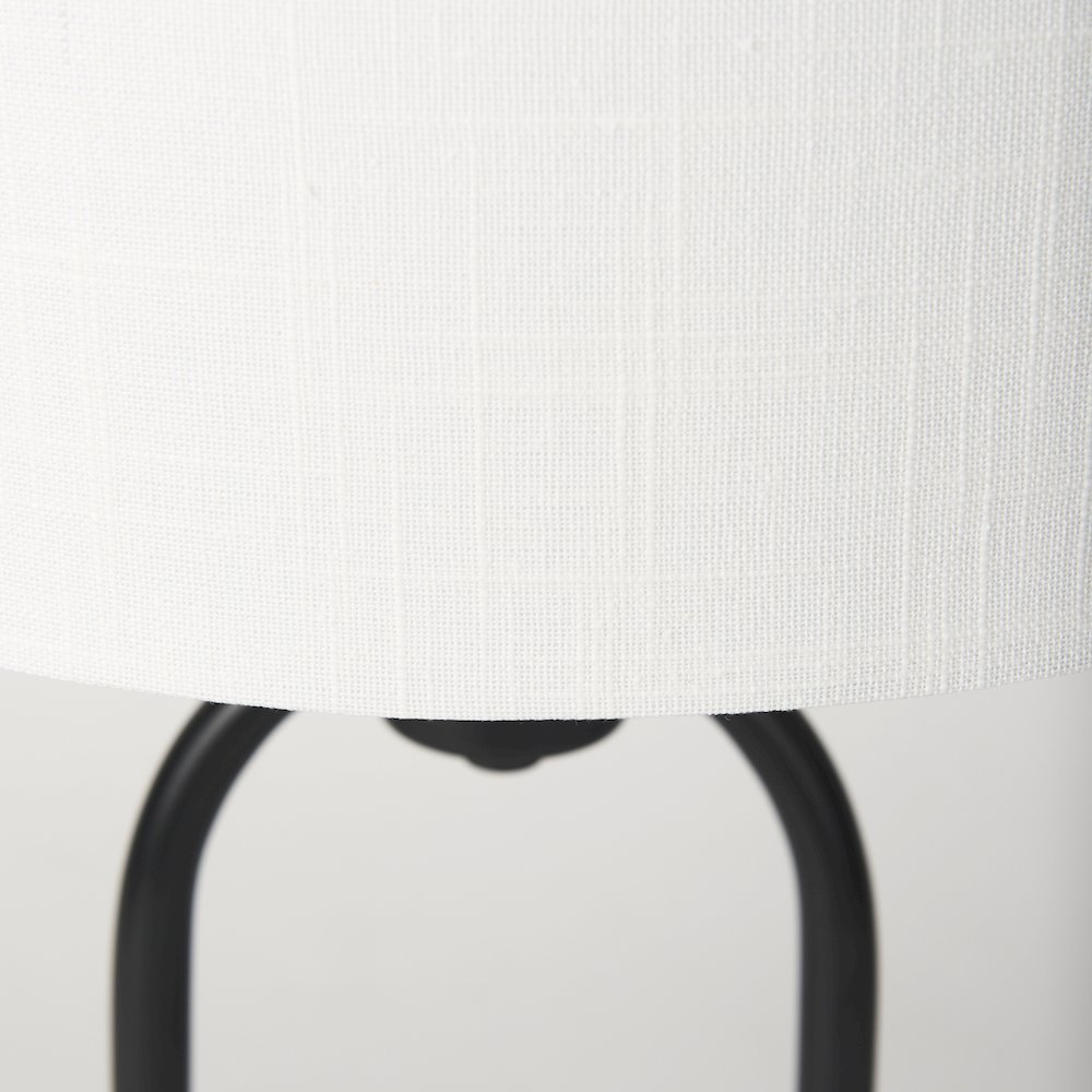 15.0L X 10.0W X 22.2H Arched Black Metalmarble Cube And White Shade Table Lamp. Picture 12