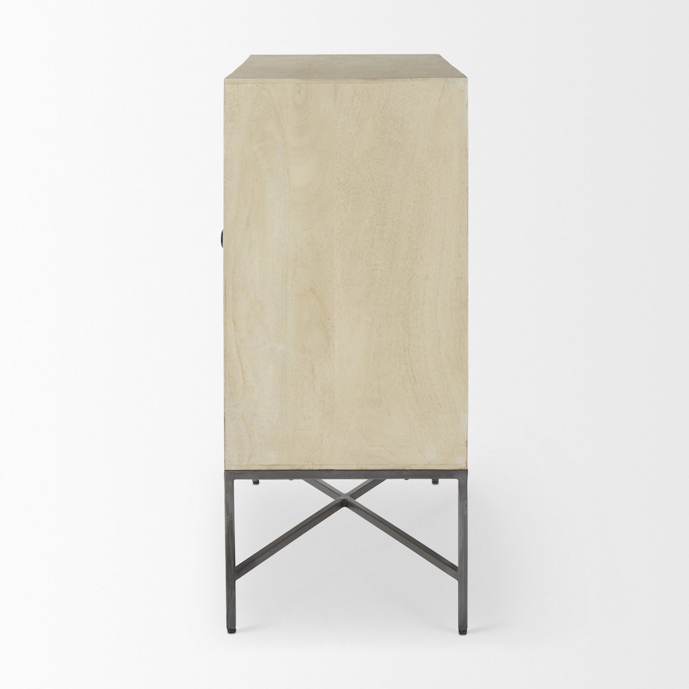 36.0L X 16.0W X 34.0H 2 Door Blonde Wood Accent Cabinet. Picture 5