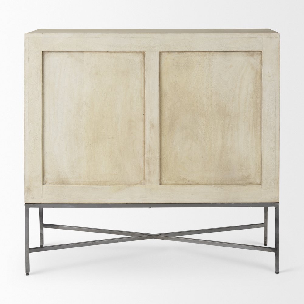 36.0L X 16.0W X 34.0H 2 Door Blonde Wood Accent Cabinet. Picture 6