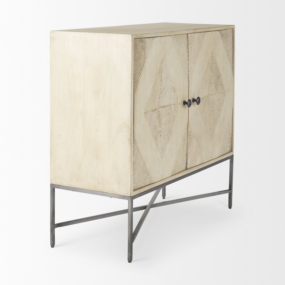 36.0L X 16.0W X 34.0H 2 Door Blonde Wood Accent Cabinet. Picture 7