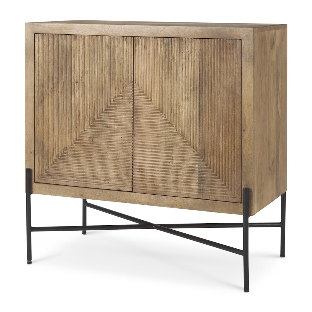 36.0L X 19.5W X 36.0H 2 Door Wood And Metal Cabinet. Picture 1