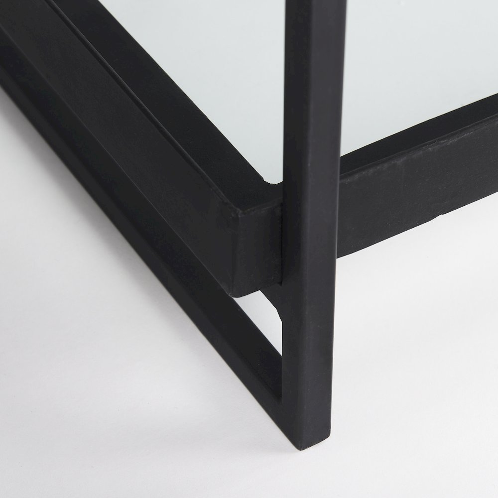 72.0"L X 16.0"W X 30.0"H Black Metalglass Console Table. Picture 5