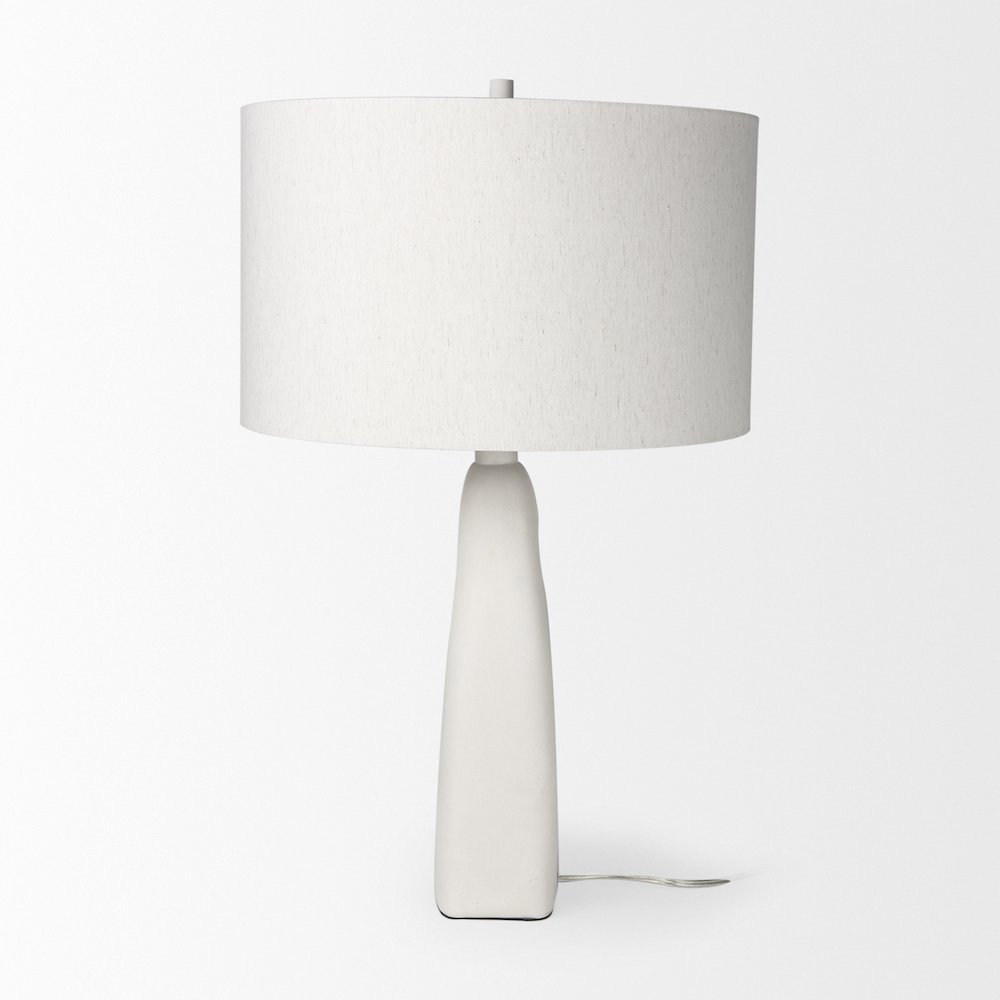 Tao 20.0L x 20.0W x 33.0H Cream BaseWhite Shade Table Lamp. Picture 7