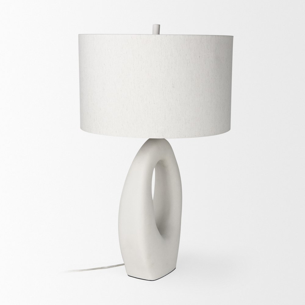 Tao 20.0L x 20.0W x 33.0H Cream BaseWhite Shade Table Lamp. Picture 9