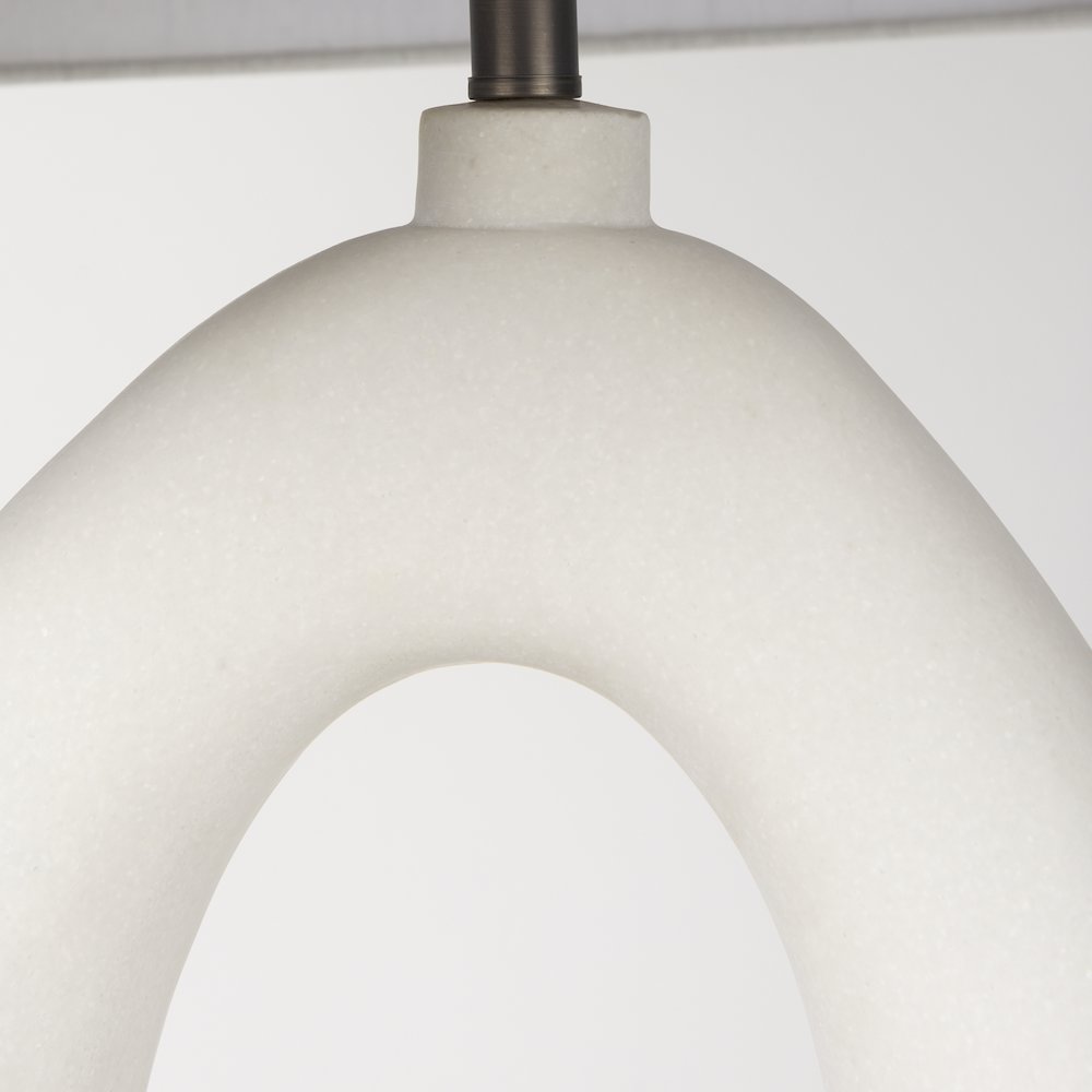 Tao 20.0L x 20.0W x 33.0H Cream BaseWhite Shade Table Lamp. Picture 12
