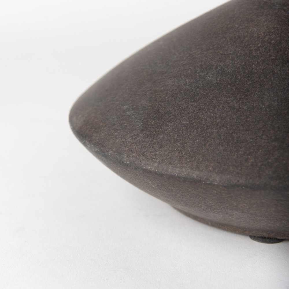 Rylee 6.9H Dark Brown Ceramic Vase. Picture 6
