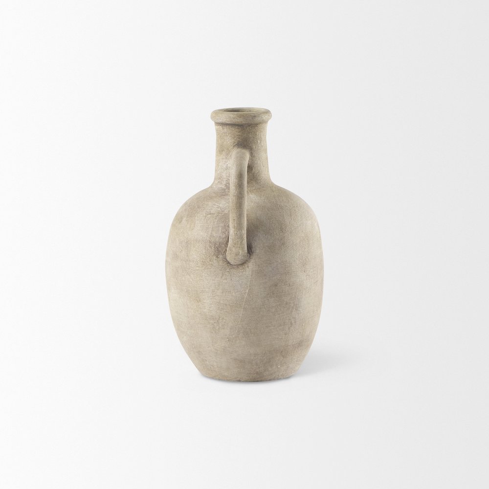 Zenn 5.3L x 5.3W x 9.3H Warm Beige Ceramic Vase. Picture 6