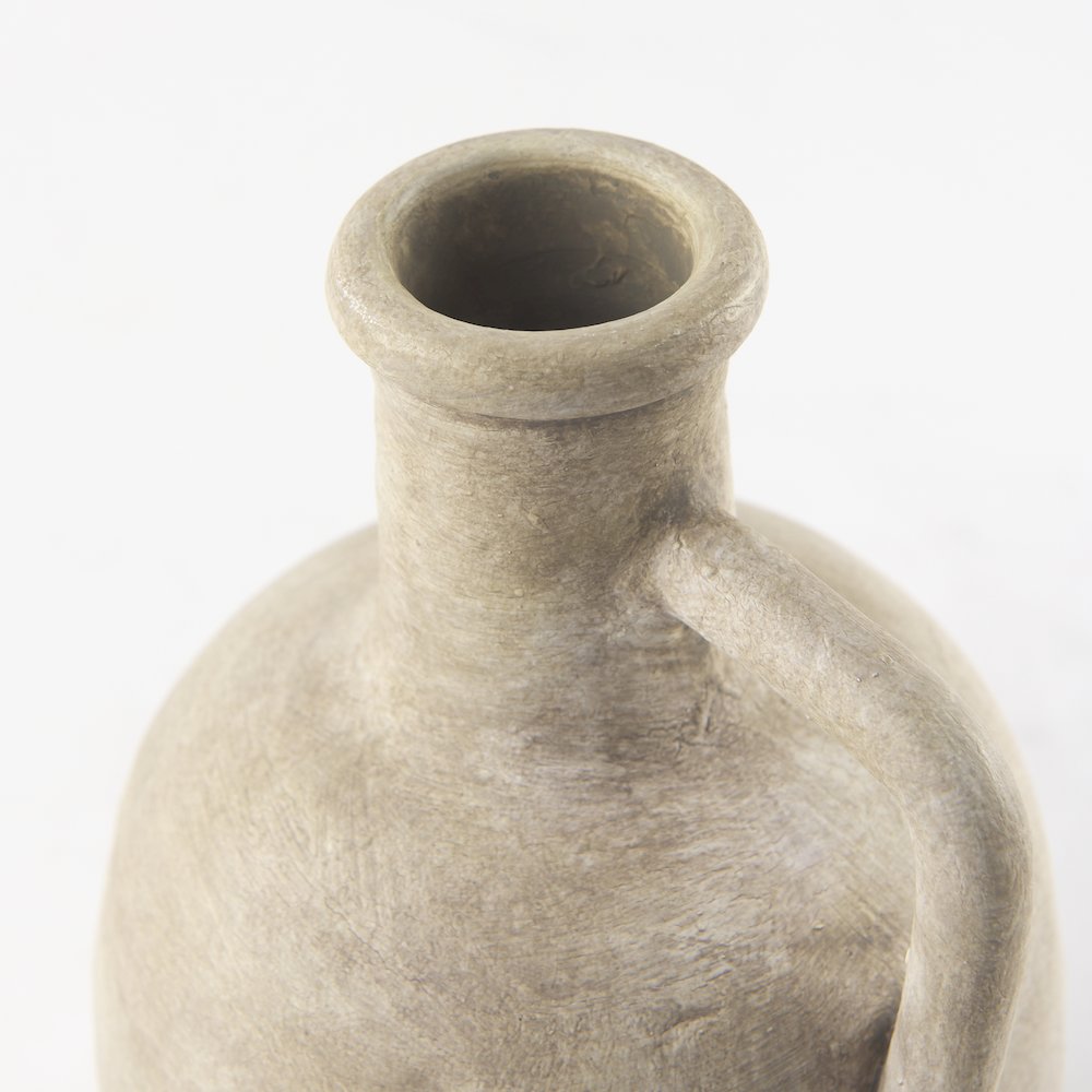 Zenn 5.3L x 5.3W x 9.3H Warm Beige Ceramic Vase. Picture 7