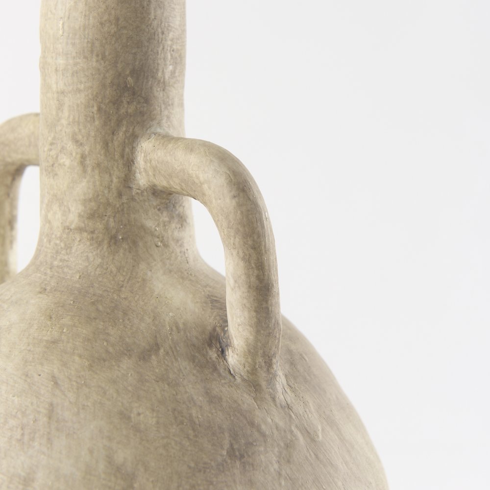 Zenn6.1L x 6.1W x 12.0H Warm Beige Ceramic Vase. Picture 10