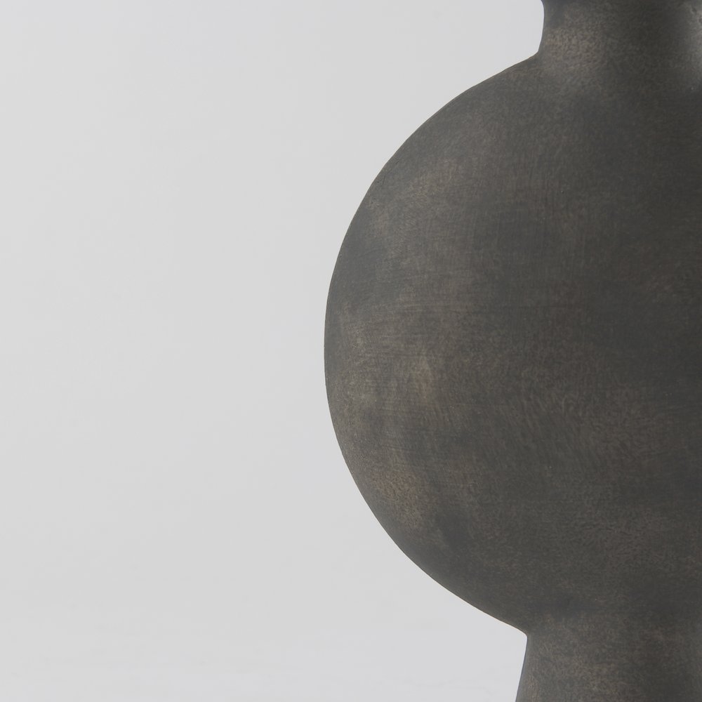 Kaz 6.7L x 5.5W x 11.2H Earthy Brown Ceramic Vase. Picture 2