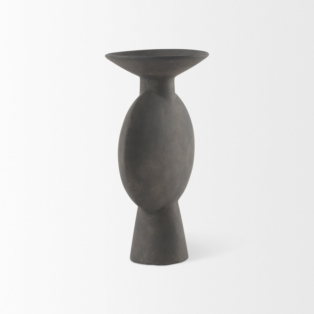 Kaz 6.7L x 5.5W x 11.2H Earthy Brown Ceramic Vase. Picture 10
