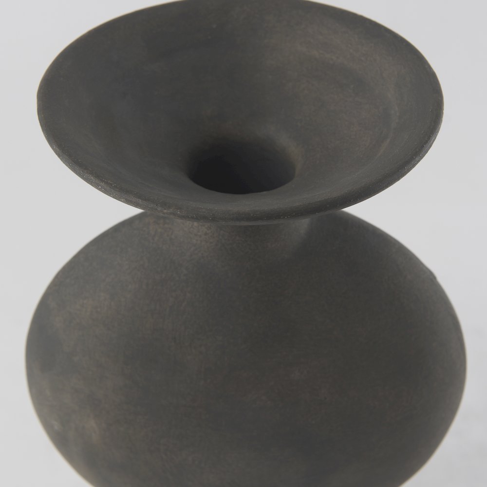 Kaz 6.7L x 5.5W x 11.2H Earthy Brown Ceramic Vase. Picture 11