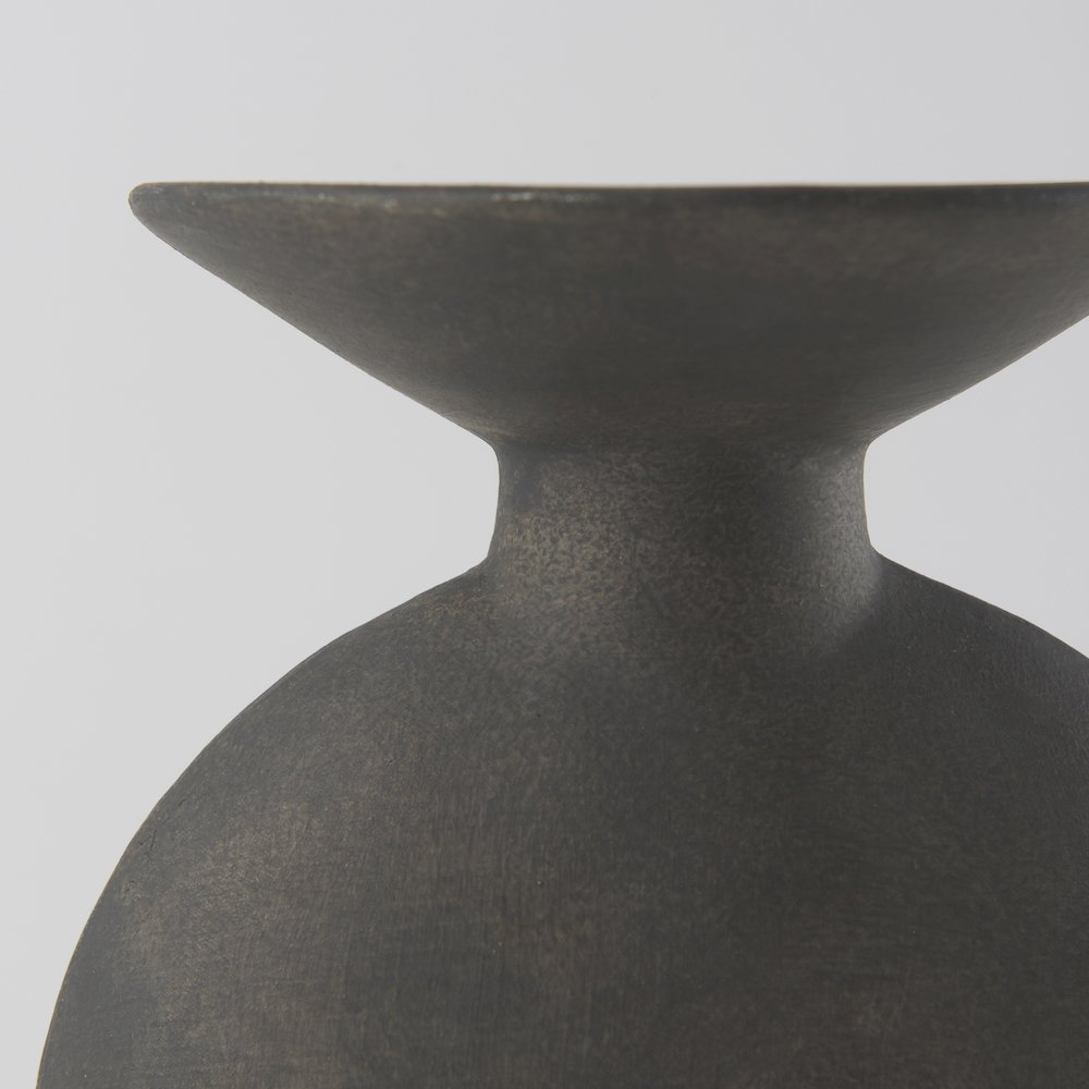 Kaz 6.7L x 5.5W x 11.2H Earthy Brown Ceramic Vase. Picture 13