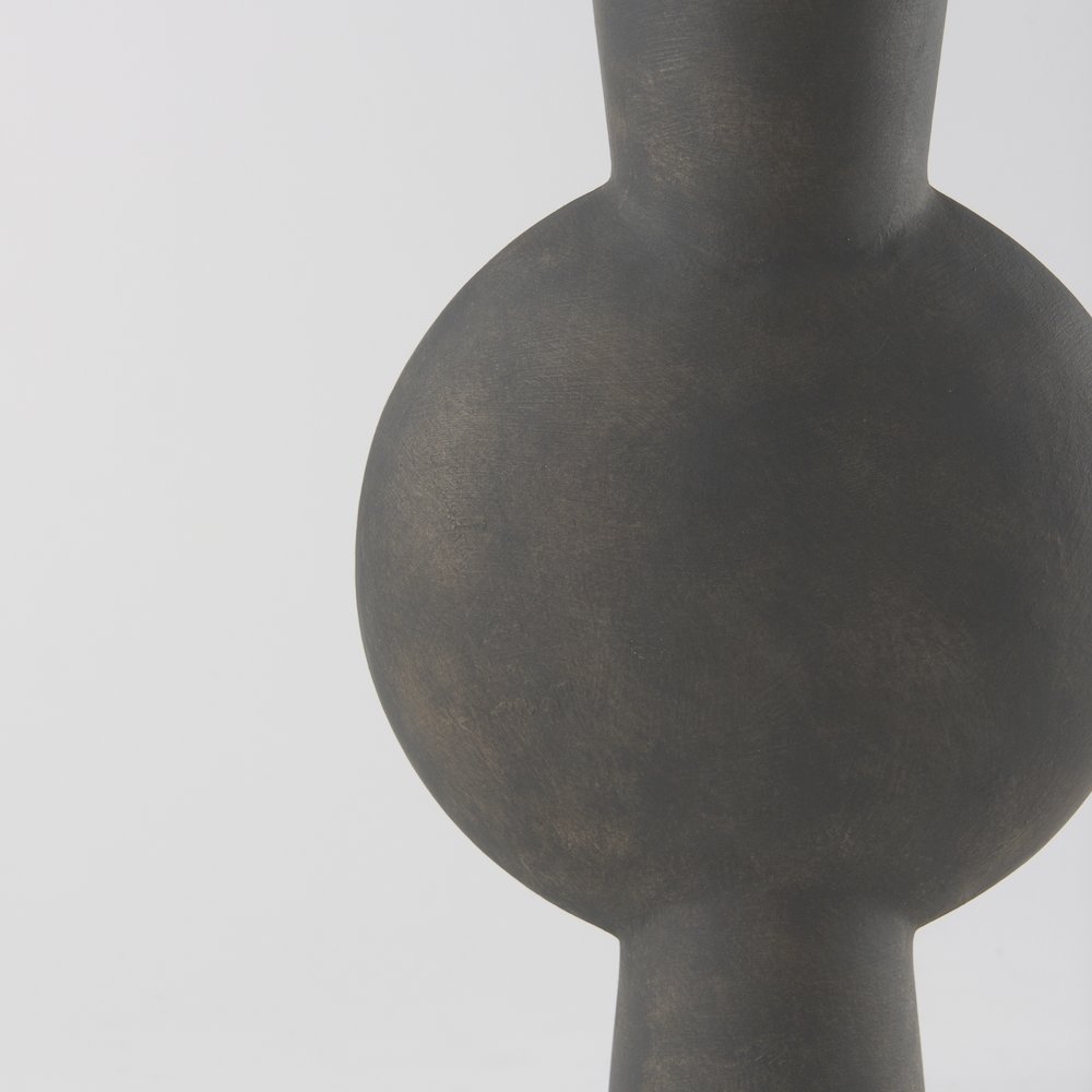 Kaz 8.3L x 3.9W x 16.7H Earthy Brown Ceramic Vase. Picture 2
