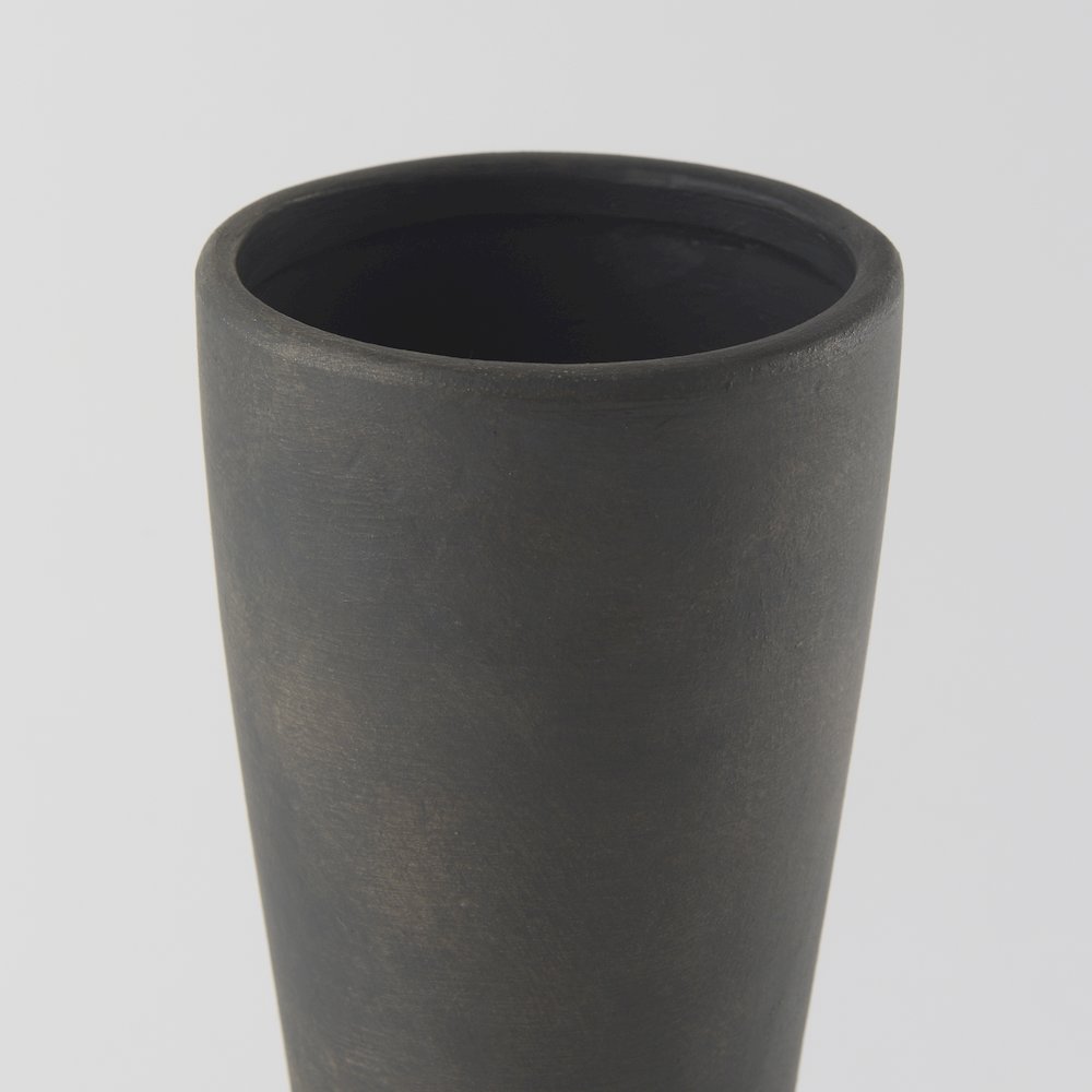 Kaz 8.3L x 3.9W x 16.7H Earthy Brown Ceramic Vase. Picture 11