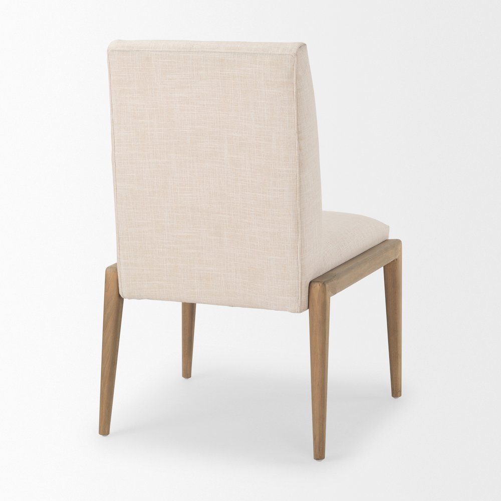 Cream Upholstery Solid Wood Armless Dining Chair. Picture 12