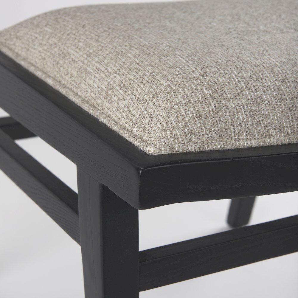 Beige Fabricblack Wood Dining Chair. Picture 3