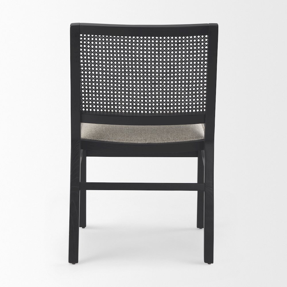 Beige Fabricblack Wood Dining Chair. Picture 8