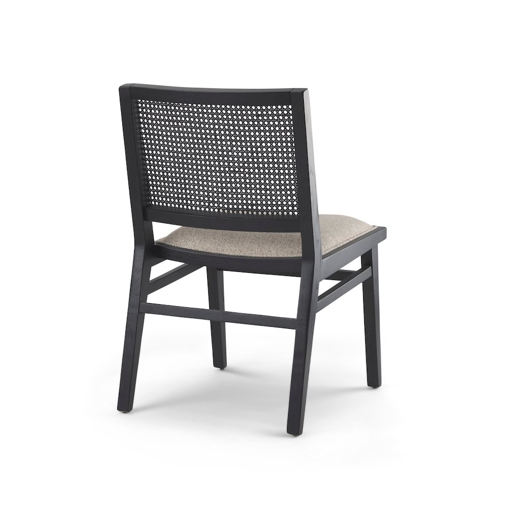 Beige Fabricblack Wood Dining Chair. Picture 9
