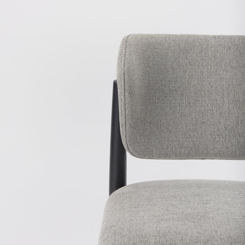 20.9L X 23.0W X 31.9H Gray Fabricblack Wood Dining Chair. Picture 4