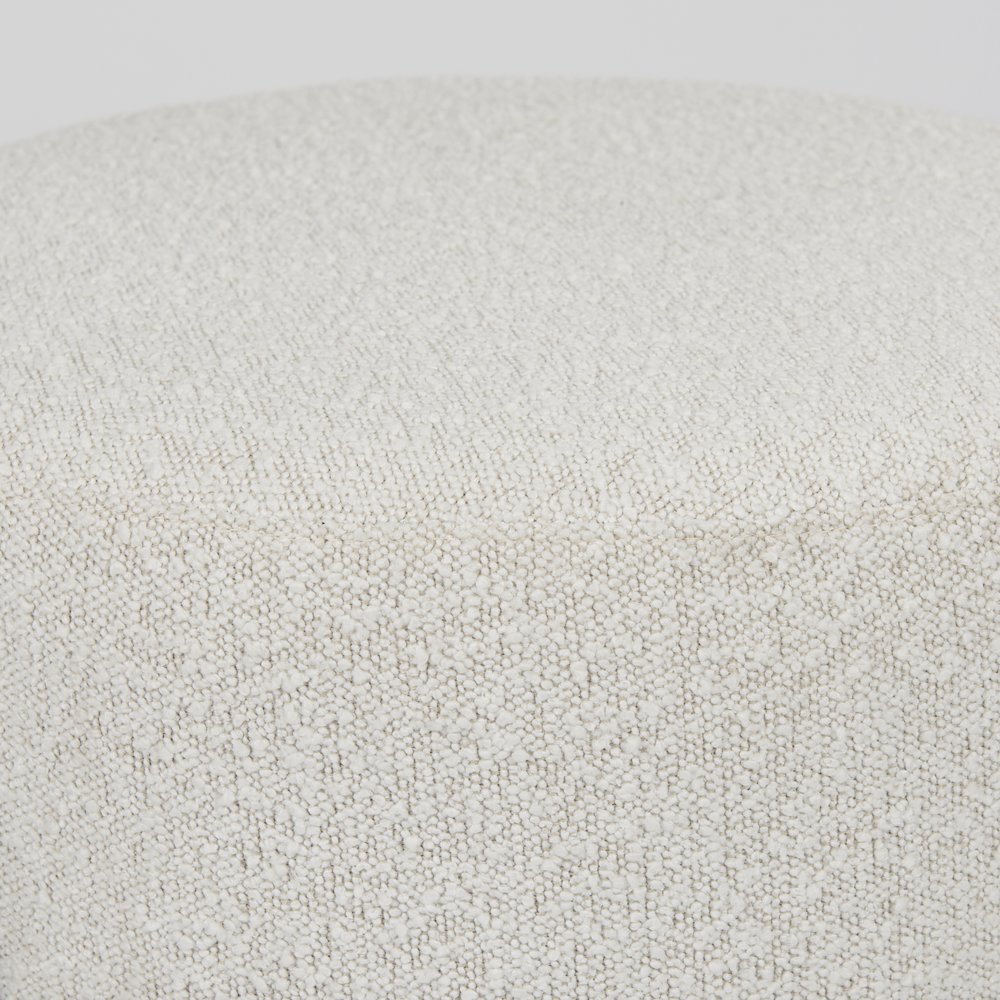 Amelia Cream BoucleBlack Metal Upholstered Pouf. Picture 12