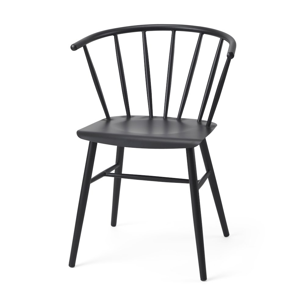 Black Metal Dining Chair. Picture 1