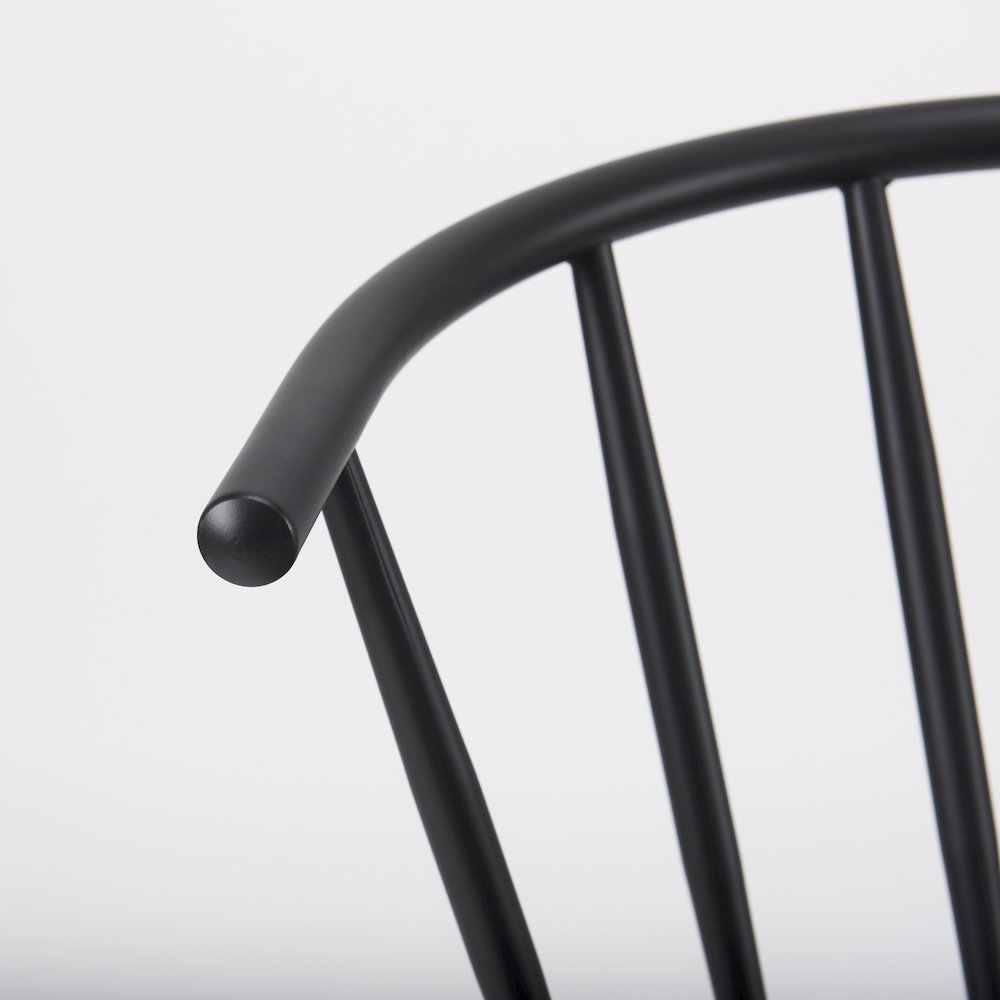 Black Metal Dining Chair. Picture 3