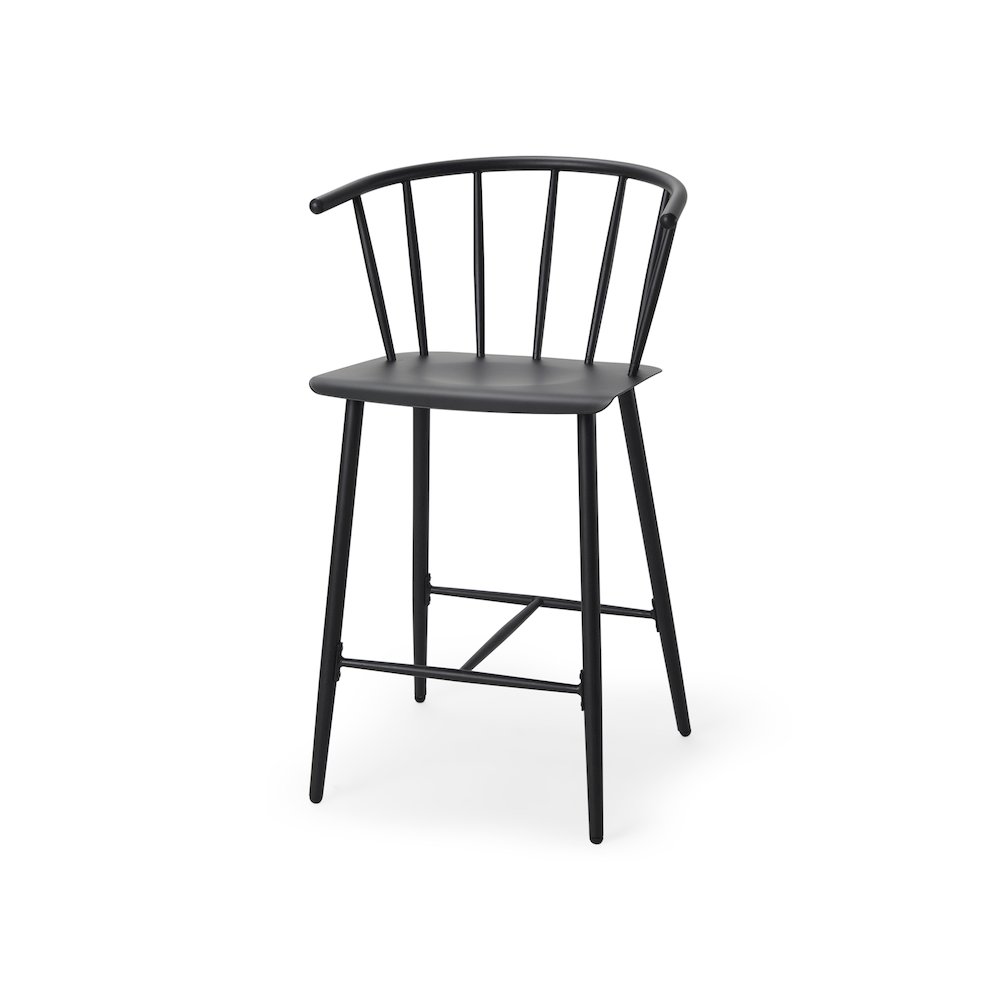 Black Metal Counter Stool. Picture 1