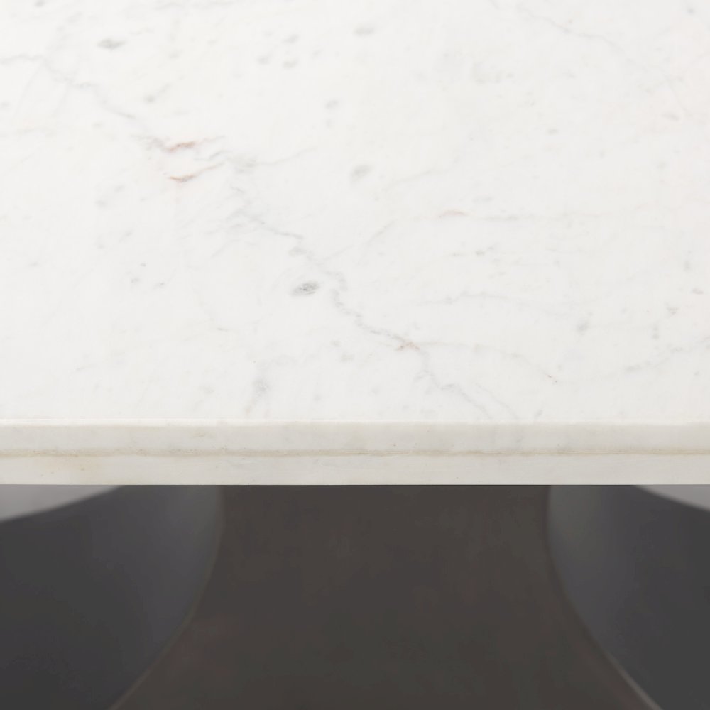 Maxton 79.0L x 39.0W x 30.0H Marble Top Gunmetal Base Dining Table. Picture 9