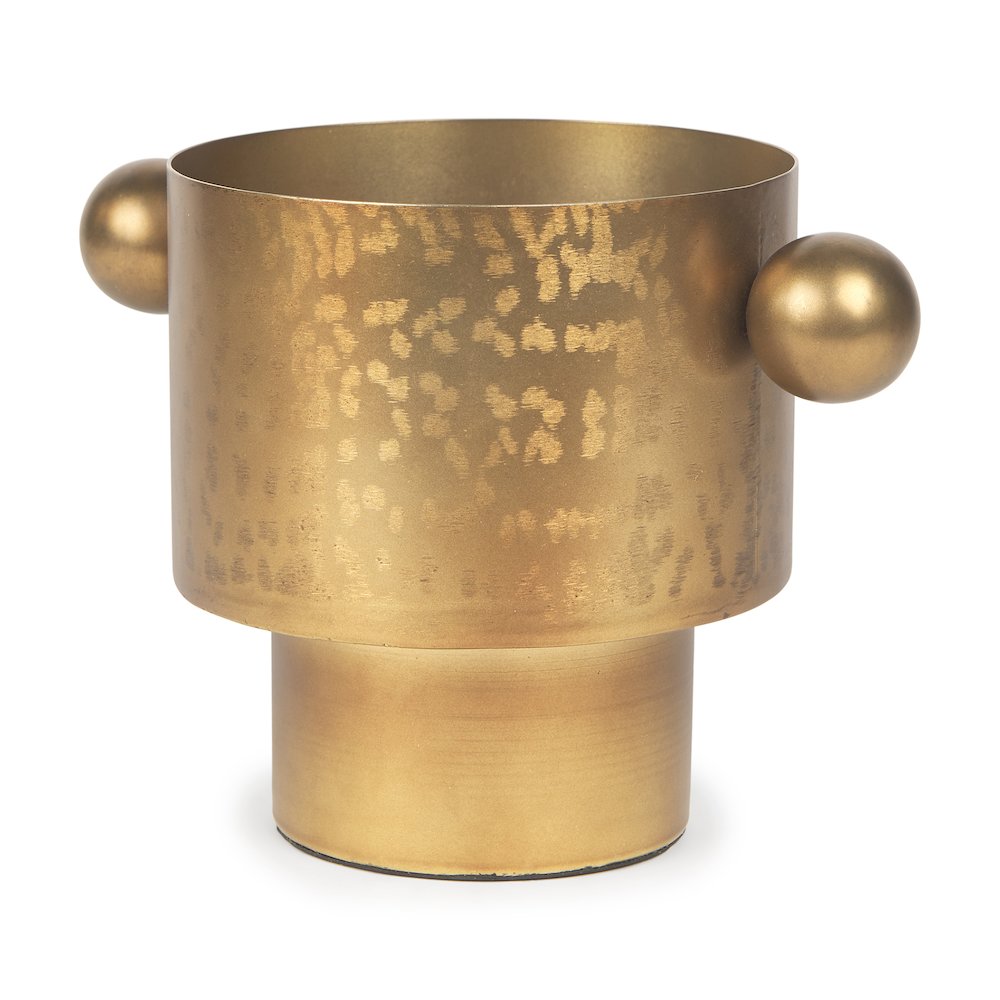 Juno 6.5H Medium Gold Iron Medium Vase. Picture 1