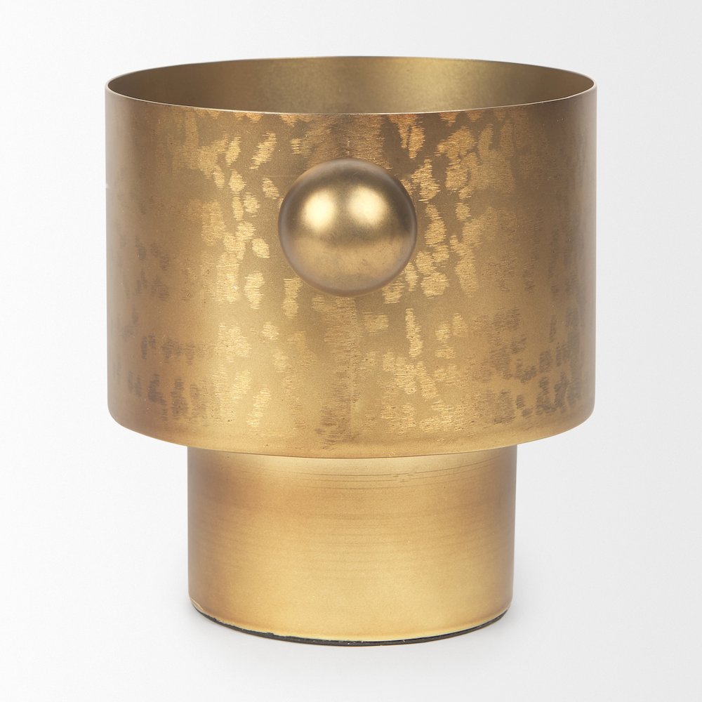 Juno 6.5H Medium Gold Iron Medium Vase. Picture 6