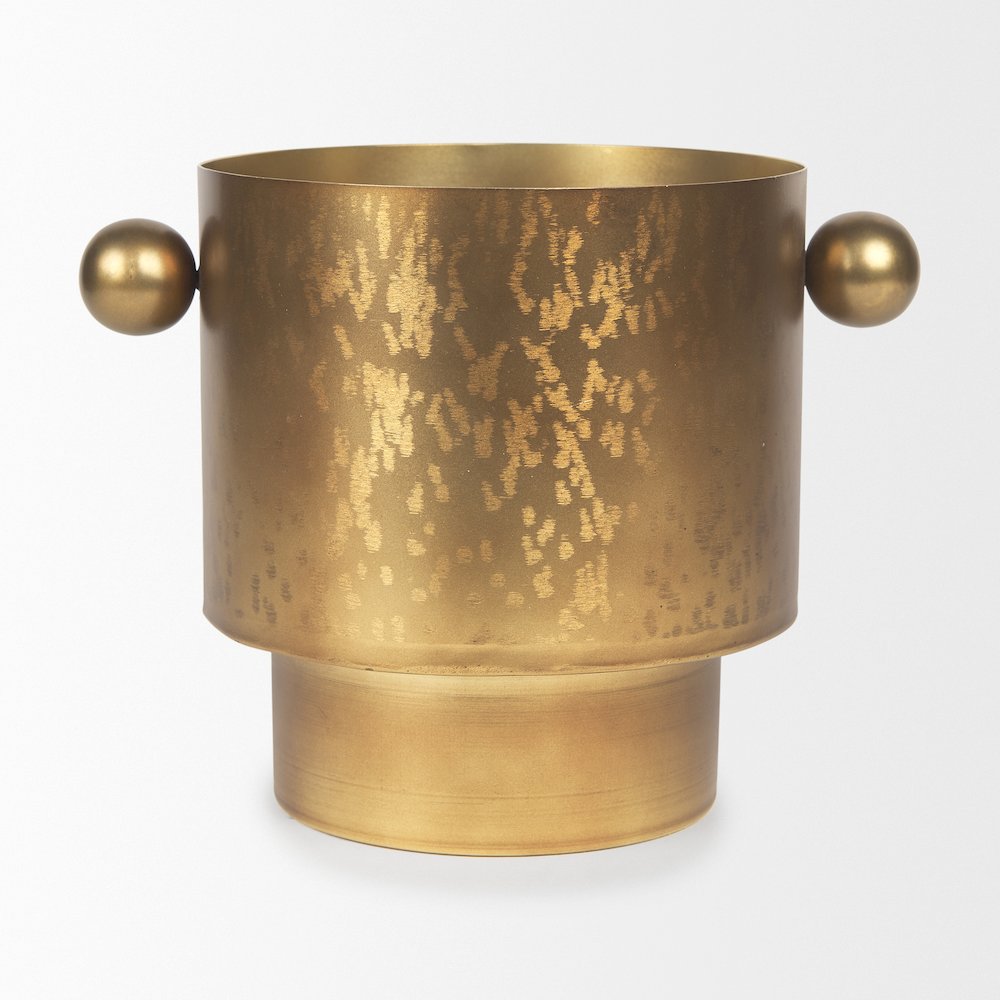 Juno 8.5H Large Gold Iron Vase. Picture 5