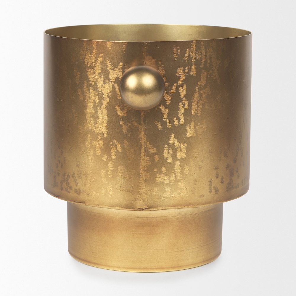 Juno 8.5H Large Gold Iron Vase. Picture 6