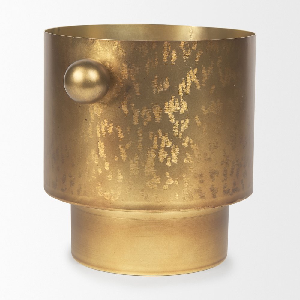 Juno 8.5H Large Gold Iron Vase. Picture 7