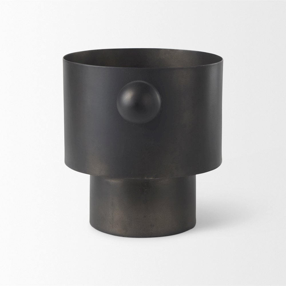 Juno 6.5H Medium Black Iron Vase. Picture 6