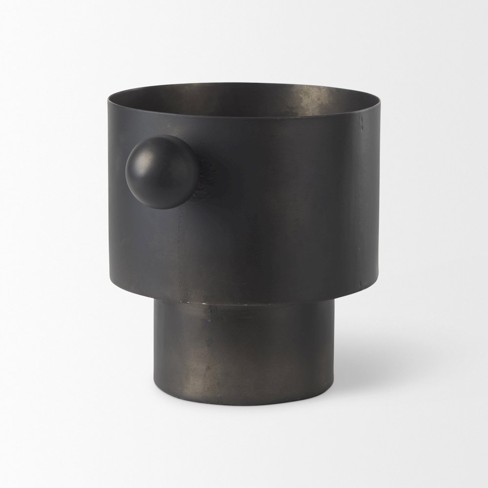 Juno 6.5H Medium Black Iron Vase. Picture 7