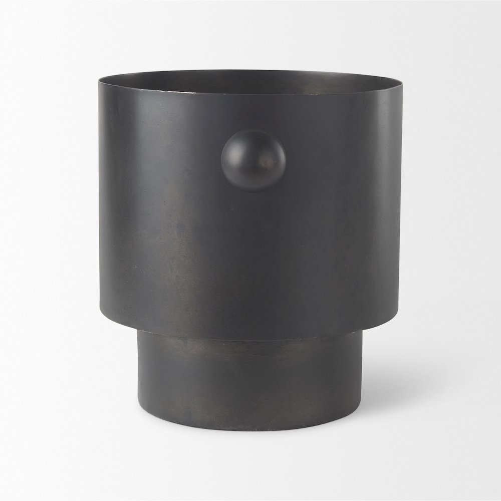 Juno 8.5H Large Black Iron Vase. Picture 7