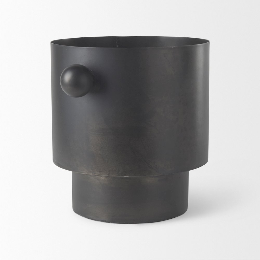 Juno 8.5H Large Black Iron Vase. Picture 8
