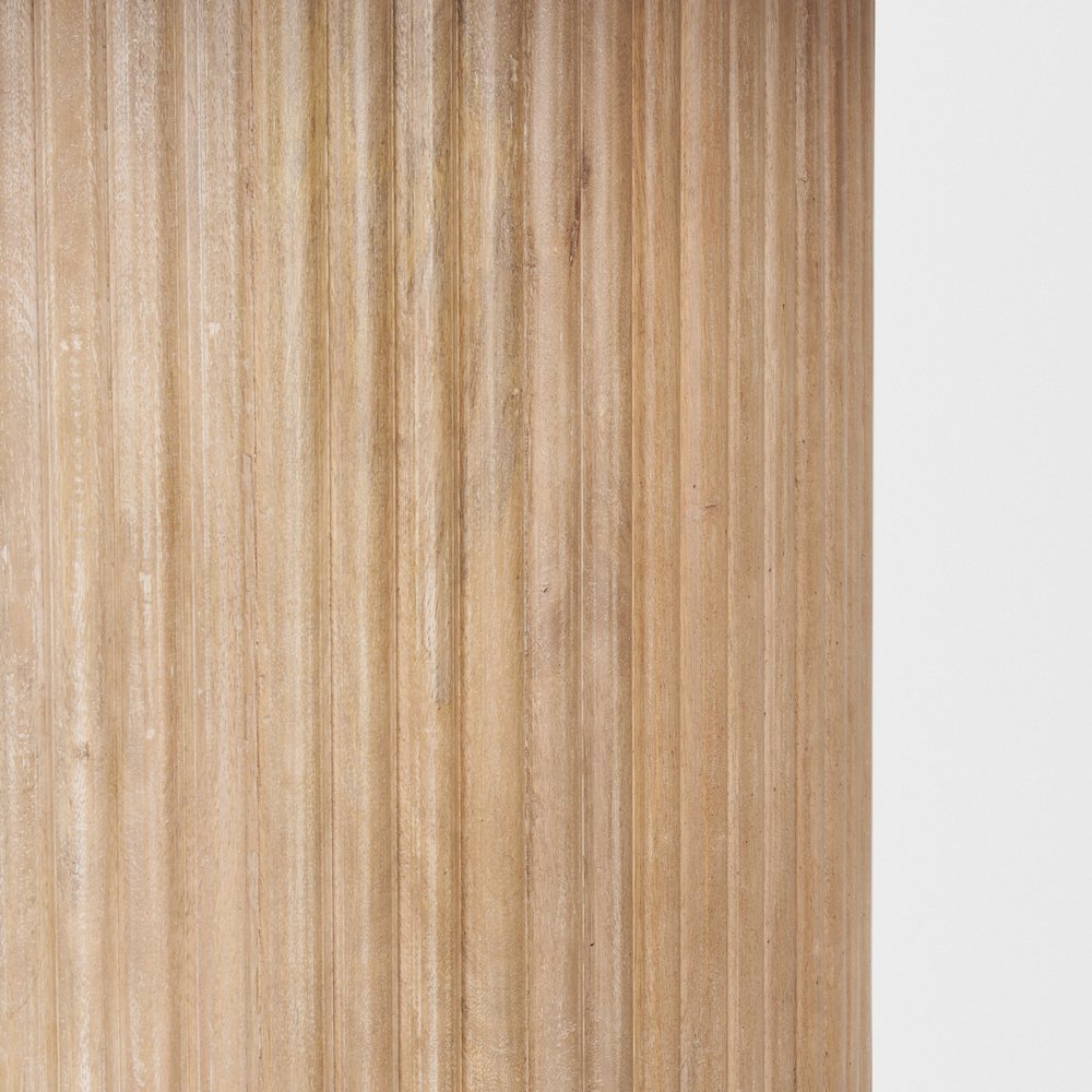 Terra 60L x 60W x 30H Light Brown Wood Round Fluted Dining Table. Picture 10