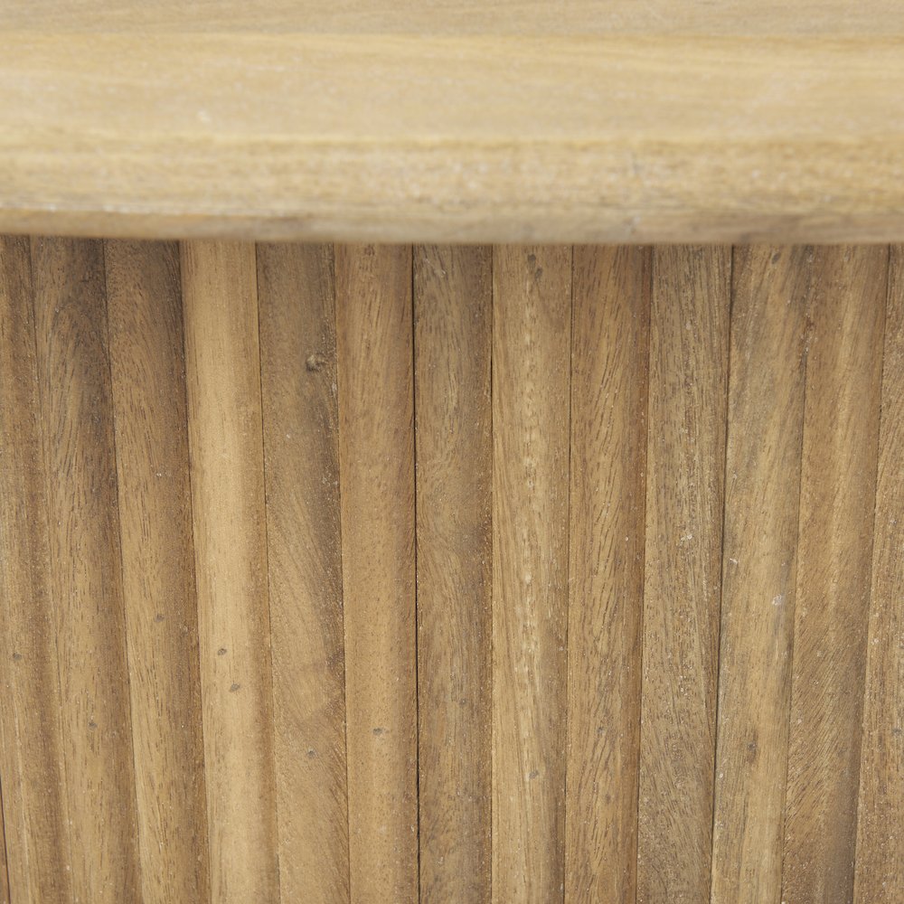 Light Brown Wood Oval Fluted Coffee Table. Picture 7
