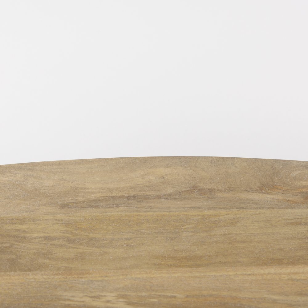 Light Brown Wood Oval Fluted Coffee Table. Picture 8