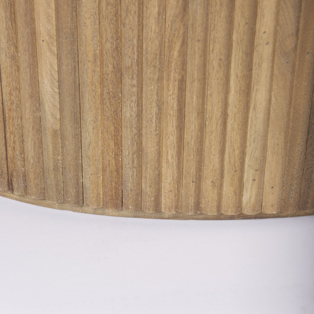 Light Brown Wood Oval Fluted Coffee Table. Picture 9