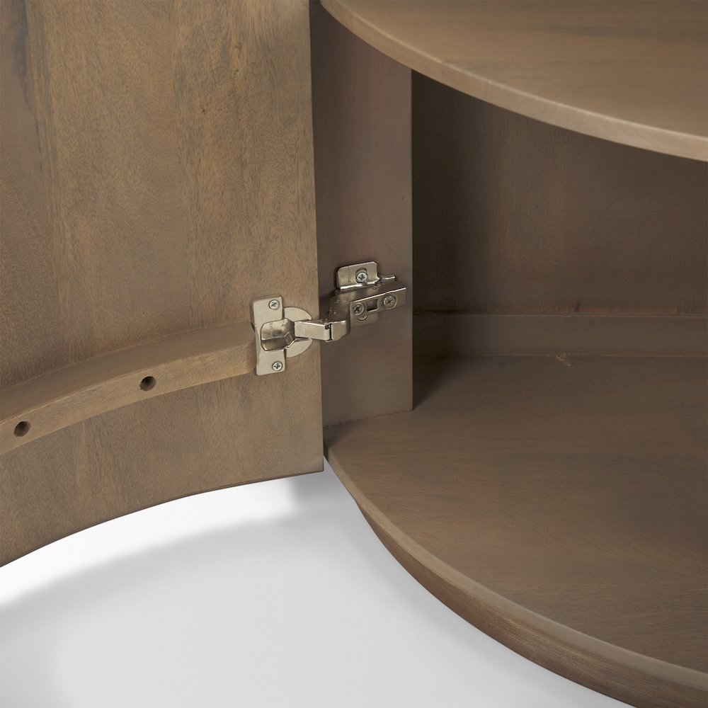 Fluted Light Brown Wood 2-Door Accent Cabinet. Picture 4