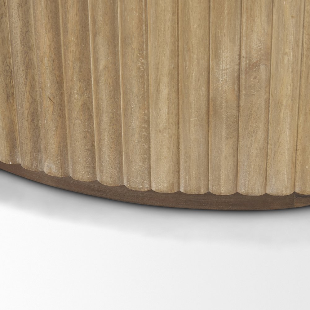 Fluted Light Brown Wood 2-Door Accent Cabinet. Picture 5