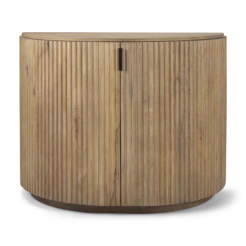 Fluted Light Brown Wood 2-Door Accent Cabinet. Picture 7