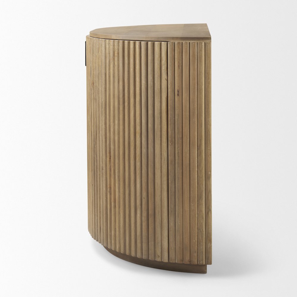 Fluted Light Brown Wood 2-Door Accent Cabinet. Picture 8