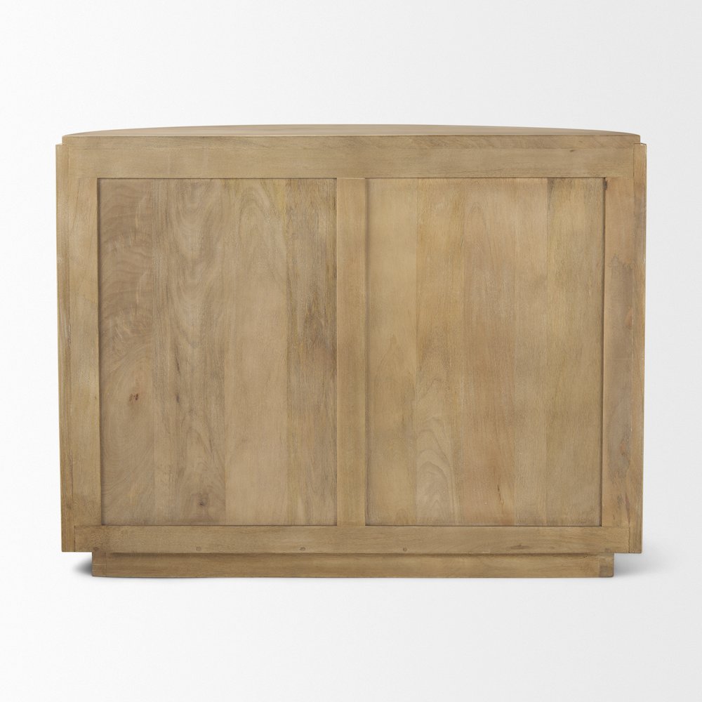 Fluted Light Brown Wood 2-Door Accent Cabinet. Picture 9